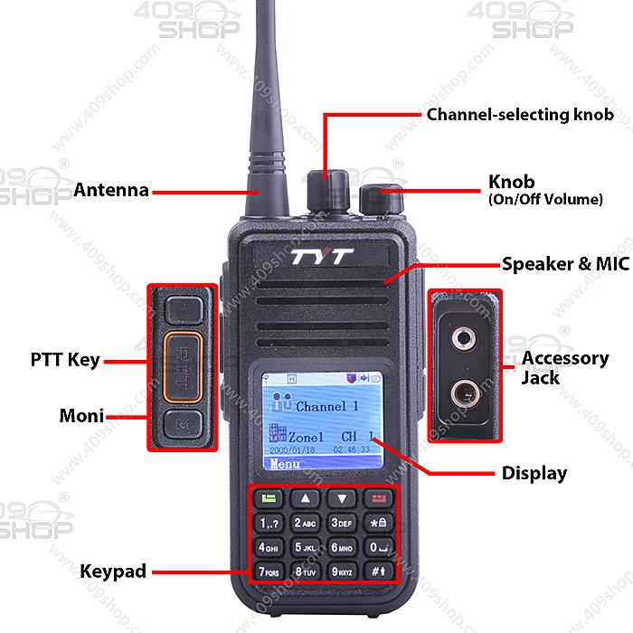 Original Handheld Remote Speaker PPT Mic for TYT MD-380 MD-390 Two way Radio 